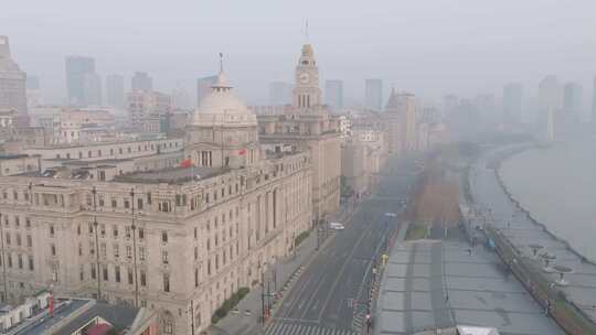 上海外滩 海关大楼 万国建筑航拍