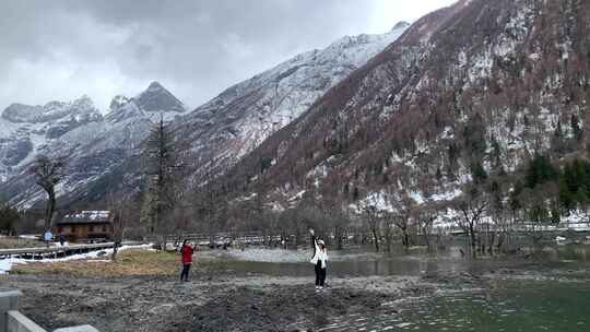 四姑娘山双桥沟风光视频素材模板下载