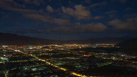 拉萨城市夜景延时