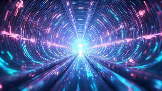 科技感光线隧道穿梭4K