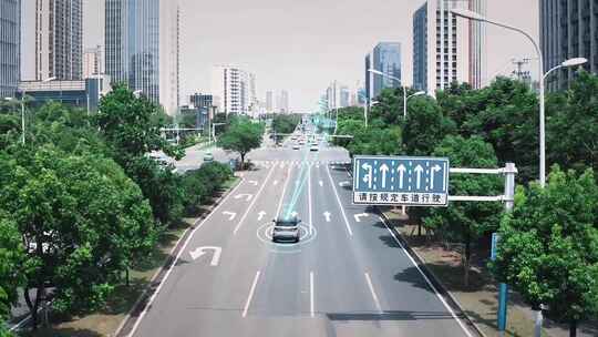 未来汽车新能源汽车道路上行驶科技感线条