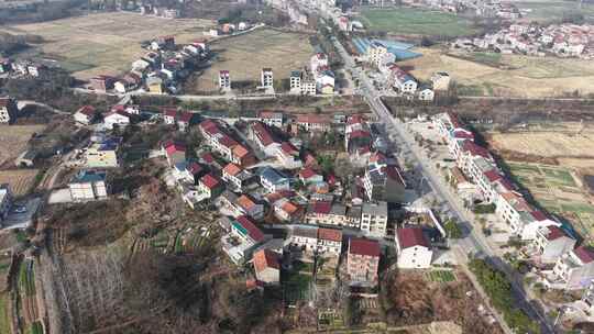 集中农村房屋建筑田园航拍