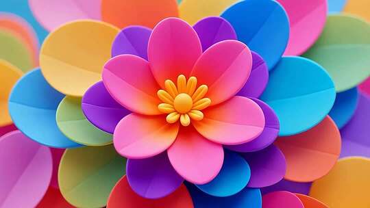 彩色立体花朵特写