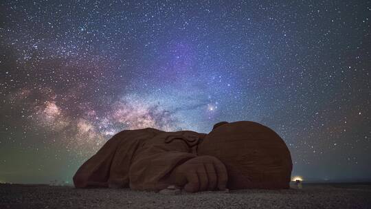瓜州大地之子星空银河视频素材模板下载