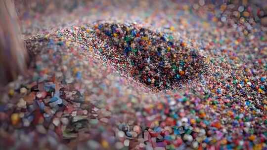 彩色颗粒微距画面