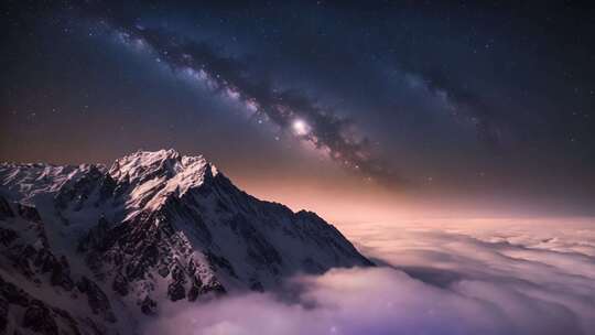 雪山星空云海全景