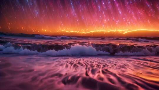 海边星空粒子特效背景