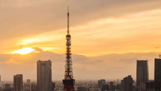 城市日落视频素材模板下载