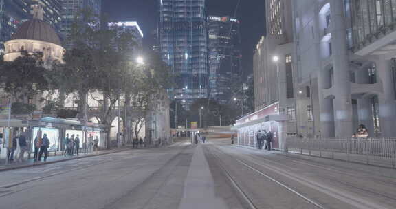 香港中环街景夜景延时