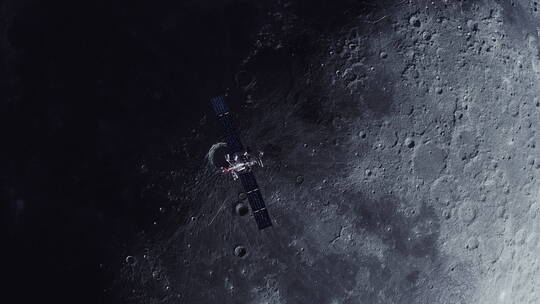 原创商用三维3d月球卫星轨道运行月亮旋转