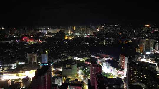 广西玉林城市风光玉林夜景航拍