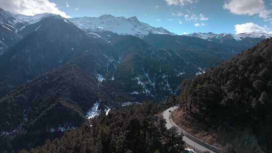 航拍中国山川盘山公路