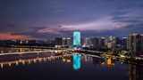 中国株洲城市夜景航拍高清在线视频素材下载
