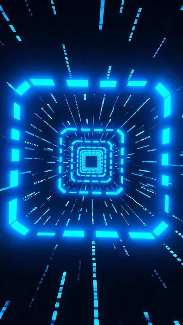 蓝色科技感隧道穿梭画面