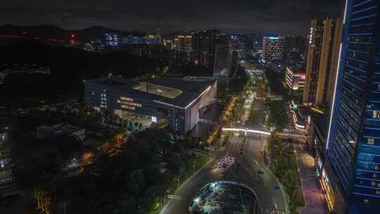 4K航拍延时深圳光明文化艺术中心夜景