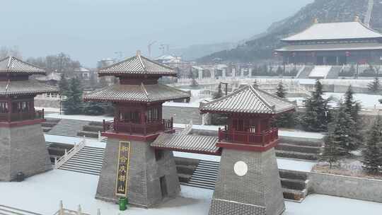 庆都山景区雪景航拍