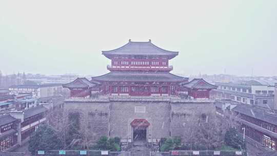 襄阳 昭明台  风雪全景