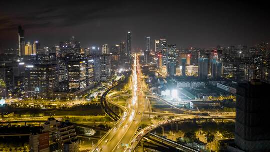 南京河西大街夜景延时