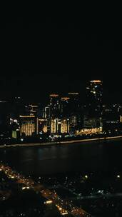 湖南长沙城市夜景灯光秀竖屏