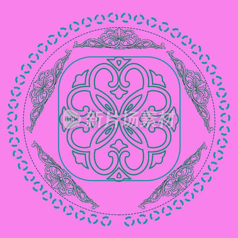 国潮宝相花纹002