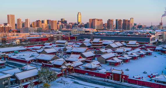 悟2x7航拍沈阳故宫雪景