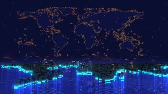 现代大气科技感数字世界连接背景视频素材