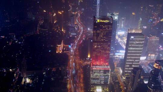 上海静安区航拍视频素材模板下载