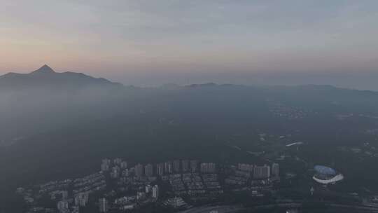 深圳盐田港区日落夕阳