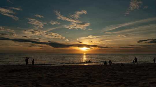 海滩夕阳延时