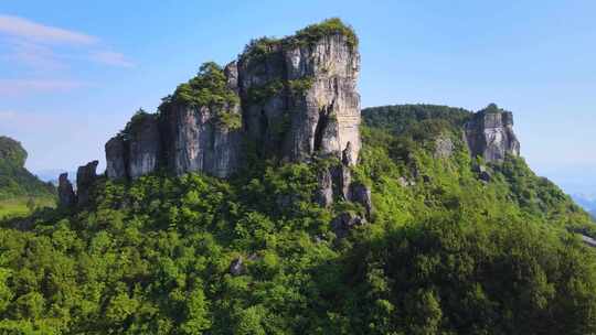 贵州美丽乡村森林石林风景喀斯特地貌视频素材模板下载