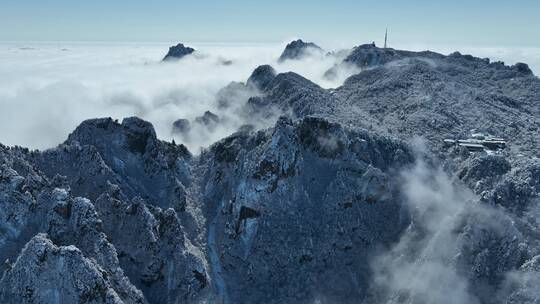 DJI_0229航拍黄山雪后云海卧云峰