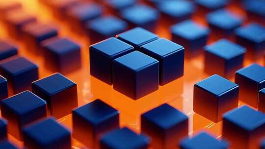 3D渲染立体方块抽象画面