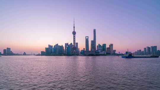 8k延时上海陆家嘴和黄浦江日出