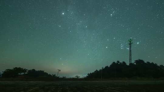 户外唯美夜晚星空银河延时