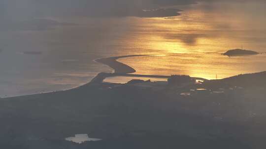 平潭海岛清晨日出航拍