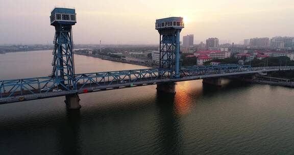 天津塘沽海门大桥航拍风景