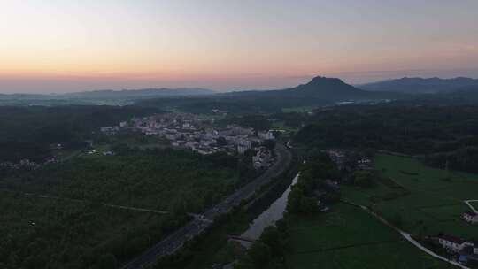 4K城镇青山绿水农村山川