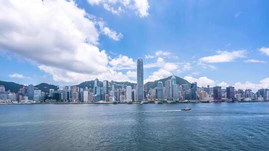 香港城市天际线延时摄影视频素材模板下载
