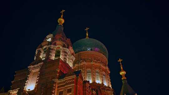 哈尔滨索菲亚教堂夜景