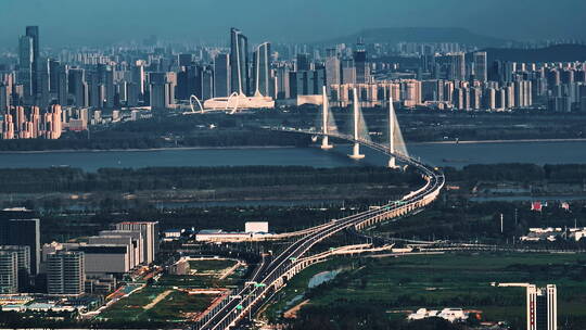 航拍南京江北新区城建以及绿化视频素材模板下载