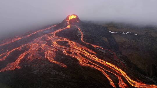火山熔岩航拍