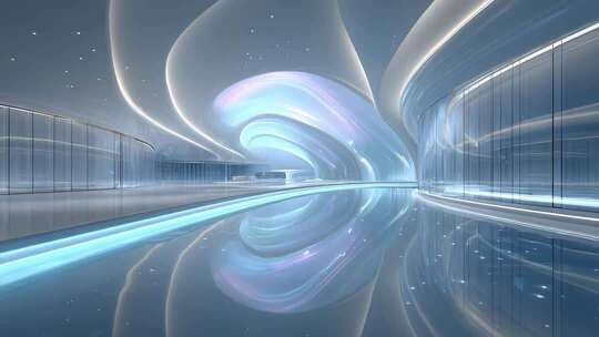 科技感十足的未来政务服务中心大厅