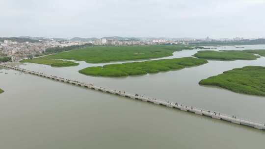 福建泉州洛阳桥万安桥泉州洛江区航拍