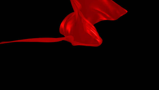 红绸红布布料飞舞带通道视频素材模板下载