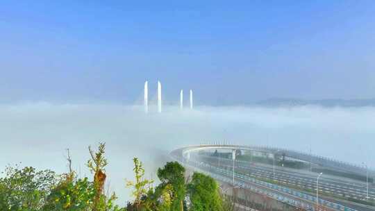 重庆蔡家嘉陵江大桥1视频素材模板下载
