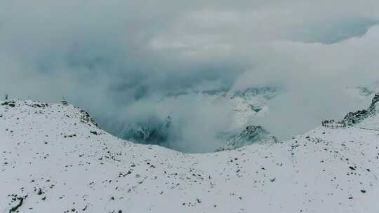 达古冰山雪景视频素材