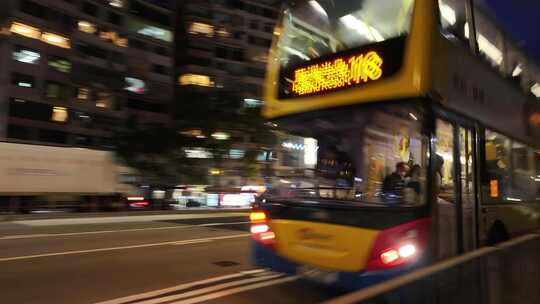 香港告士道夜景街景视频素材模板下载