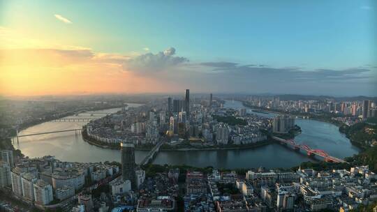 广西柳州城市大景航拍