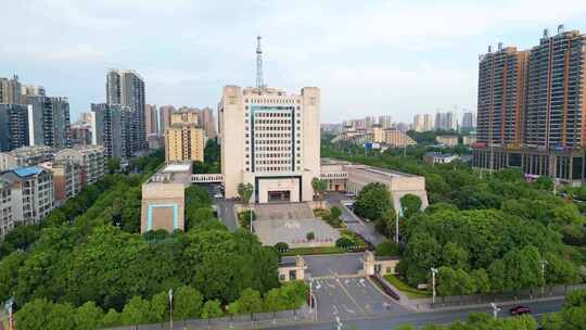 航拍衡阳市公安局办公大楼