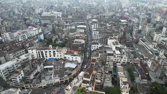 海南海口骑楼老街老城区城市街道航拍